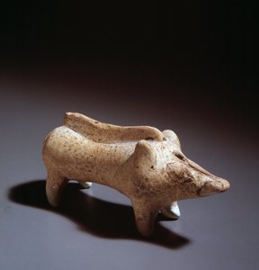 Schweineförmiges Keramik-Unguentarium, 580-560 v. Chr.