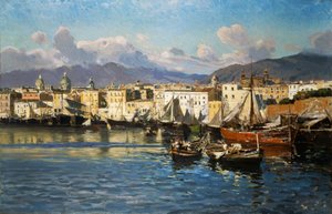 Alter Hafen von Palermo von Ettore de Maria Bergler