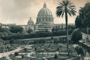 Gärten des Vatikans und Kuppel des Petersdoms, Rom, Italien, 1927