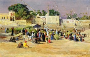 Schilfverkäufer am Nil von Eugene Alexis Girardet