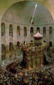 Die Kirche des Heiligen Grabes, Jerusalem: Fetes de Flambeaux von Eugene Alexis Girardet