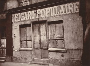 [Le Figaro populaire, 122 Boulevard de la Villette (Barbershop-Fassade, 122 Boulevard de la Villette)] von Eugène Atget