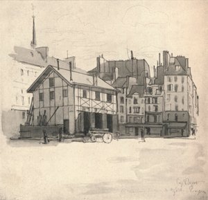 Alte Häuser am Quai des Orfèvres, 1915 von Eugene Bejot