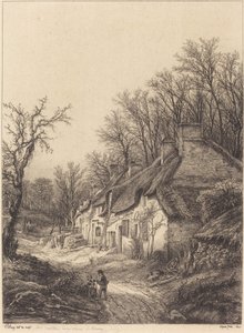 Hütten im Winter von Eugene Bléry