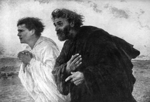 Die Apostel Petrus und Johannes am Morgen der Auferstehung
