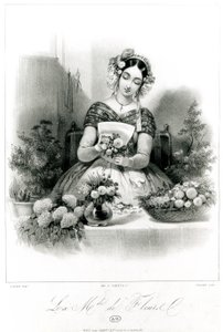 Die Blumenverkäuferin, ca. 1840 von Eugene Charles Francois Guerard