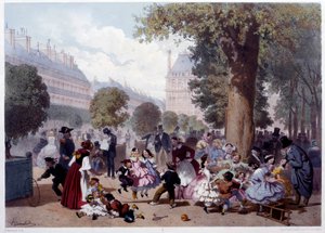 Ansicht der Allee des Foliants aux Tuileries in Paris von Eugene Charles Francois Guerard