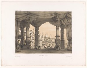 Theaterkulisse mit einer Arena (Gulliver) (Theaterkulissen) (Décorations de théâtre) von Eugene Ciceri