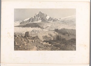Ansicht des Bossons-Gletschers im Tal von Chamonix