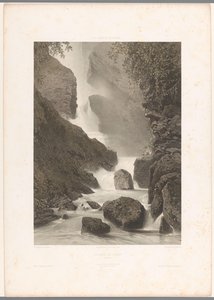 Ansicht des Chède-Wasserfalls von Eugene Ciceri