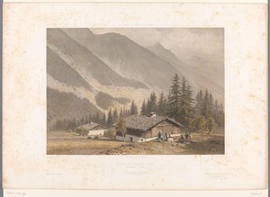 Ansicht des Hauses von Jacques Balmat bei Chamonix von Eugene Ciceri