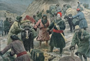 Der Entdecker Sven Ander Hedin (1865-1952) in Tibet, Illustration aus 