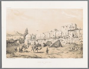 Ruine des Tempels von Anahita in Kangavar von Eugene Flandin