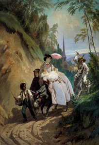 Spaziergang mit einem Esel in Montmorency von Eugene Giraud