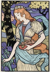 Kunst. Frauen im Jugendstil. Illustration von E. Grasset, Frankreich, ca. 1890