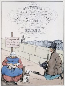 Frontispiz von „Erinnerung eines Pariser Müßiggängers“ von Eugène Forest, ed. Delpech, Paris, um 1830 von Eugene Hippolyte Forest