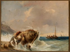 Fischerboot am Meeresufer von Eugene Isabey