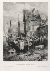 Sechs Marines: Innenansicht eines Hafens, 1833 von Eugene Isabey