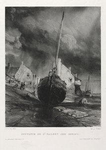 Sechs Marines: Souvenir Saint Valéry-sur-Somme, 1833 von Eugene Isabey