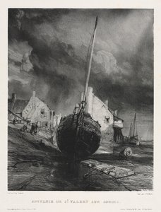 Sechs Marinesoldaten: Souvenir de Saint Valéry sur Somme, 1833 von Eugene Isabey