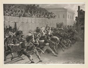 Das Rennen beginnt (Ein Pferderennen beginnt)