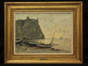 Boote in Etretat, ca. 1860