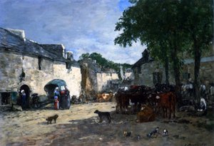 Viehmarkt in Daoulas, Bretagne