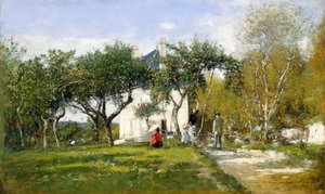 Fervaques, Garten und Haus von Monsieur Jacquette, 1877 von Eugene Louis Boudin