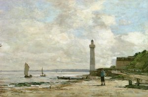 Leuchtturm in Honfleur, 1864-66 von Eugene Louis Boudin