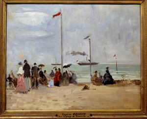 Am Strand von Trouville von Eugene Louis Boudin