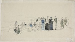 Unterröcke am Strand (recto); Bretonische Frauen am Strand (verso)