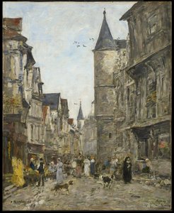 Rue Saint-Romain, Rouen von Eugene Louis Boudin