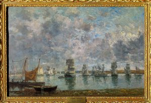 Segelboote, Camaret-Boote in Camaret-sur-Mer (Finistère) Gemälde von Eugene Louis Boudin (1824-1898) 1872 Paris, Musée du Louvre