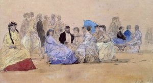 Der Strand von Trouville, 1866 von Eugene Louis Boudin