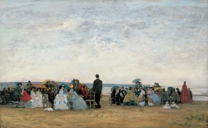 Der Strand bei Trouville von Eugene Louis Boudin