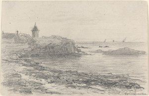 Die Küste bei Concarneau, Mitte bis Ende des 19. Jahrhunderts von Eugene Louis Boudin