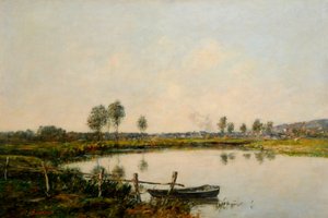 Die Wasserwiesen in Deauville, Frankreich von Eugene Louis Boudin