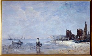 Der Fischer. Gemälde von Eugene Louis Boudin (1824-1898) 19. Jahrhundert von Eugene Louis Boudin