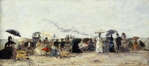 Strandszene in Trouville von Eugene Louis Boudin