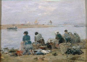 Wäscherinnen am Ufer des Touques-Flusses bei Trouville