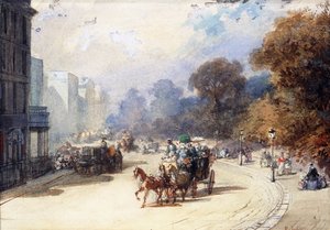 Eine Kutsche an der Hyde Park Corner, London von Eugene Louis Lami