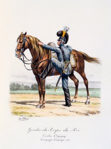 Gardes-du-Corps de Roi, Kavallerist der Equipage, Spanische Kampagne von Eugene Titeux