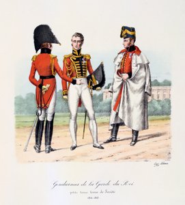 Gendarmen der Königsgarde, Kleine Uniform und Gesellschaftsuniform, 1814-15 von Eugene Titeux