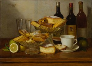 Stillleben mit Flasche von Eugenio De Giacomi
