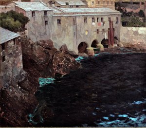 Die Bögen der Abtei von San Fruttuoso, um 1909 von Eugenio Olivari