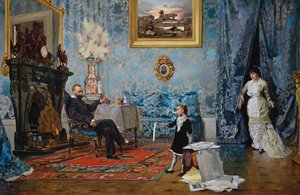Die Familie Fabricci, ca. 1880 von Eugenio Scomparini