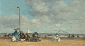Strand von Trouville von Eugène Boudin