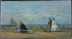 Strand von Trouville von Eugene Louis Boudin