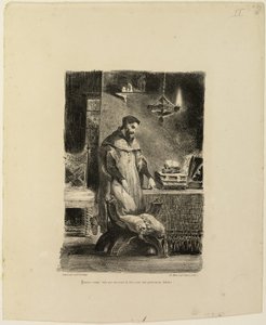 Faust in seinem Studierzimmer von Eugène Delacroix