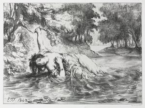 Hamlet: Der Tod von Ophelia von Eugène Delacroix